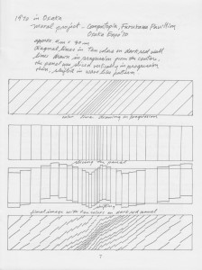 Drawing of concept for the mural from Conceptual Sketches – A Chronology of Exploration by Hitoshi  Nakazato 1994
