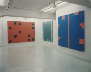 1997TG – (left to right) Line Out-side, H. Diptych B, 1996; Pistachio Green LOSM, 1995; Line Outside ZN96, 1996