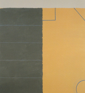 Line Outside with Three Shapes 1993 Oil, acrylic on cotton canvas 244cm X 221 cm